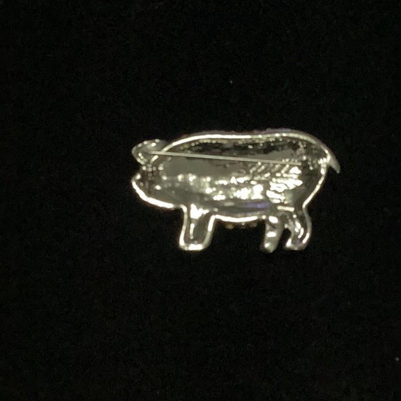 New - Pink Rhinestone Pig Pin 2”X1” - Picture 3 of 5